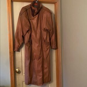 Brown Long Leather Men’s Coat